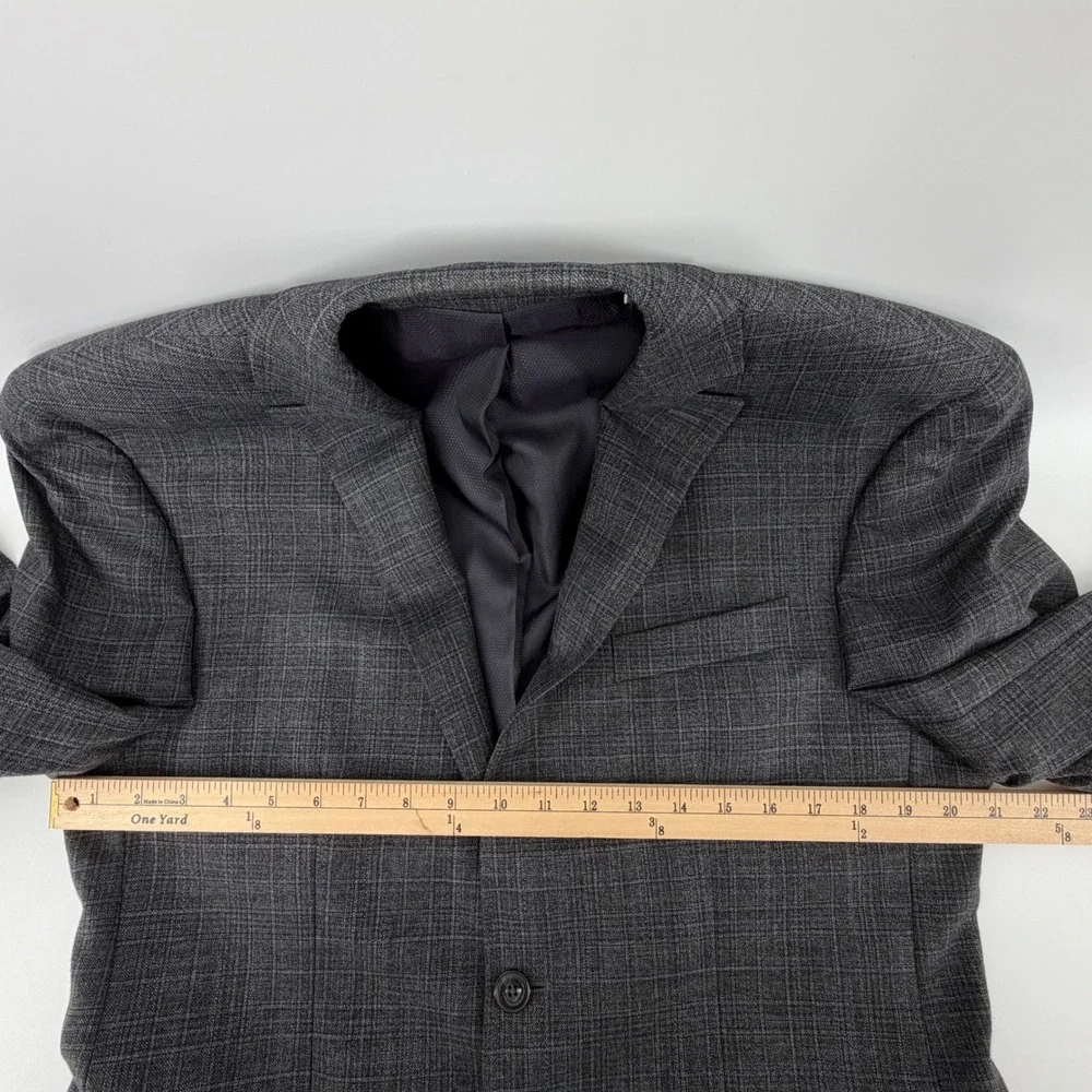 Michael Kors Mens 40R‎ Plaid Blazer Jacket Gray Wool Blend Suit Sport Coat Slim